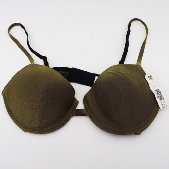 Lily of France Liquid Gold Iridescent Underwire Push Up Bra 34D - Picture 1 of 8